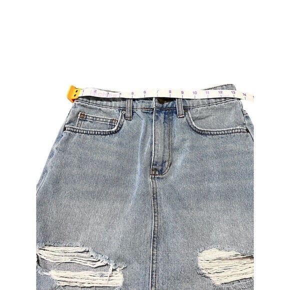 Billabong x sincerely jules denim  Form Fit Cut  women's size 25 Light Wash Skit - Picture 3 of 5